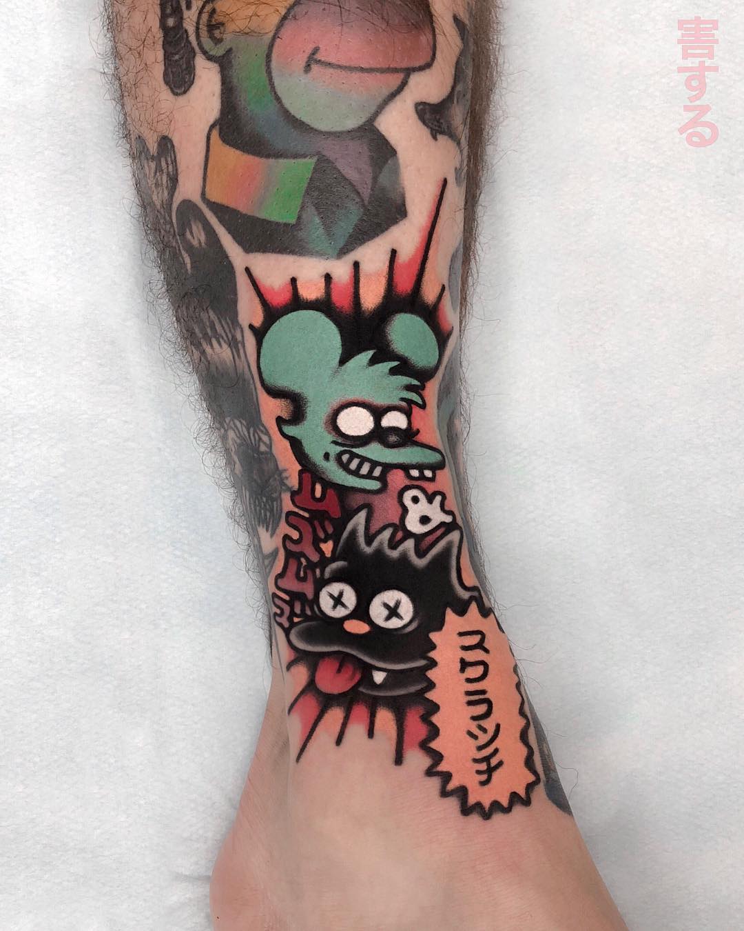 Itchy and Scratchy The Simpsons  Simpsons tattoo Cartoon character  tattoos Spooky tattoos